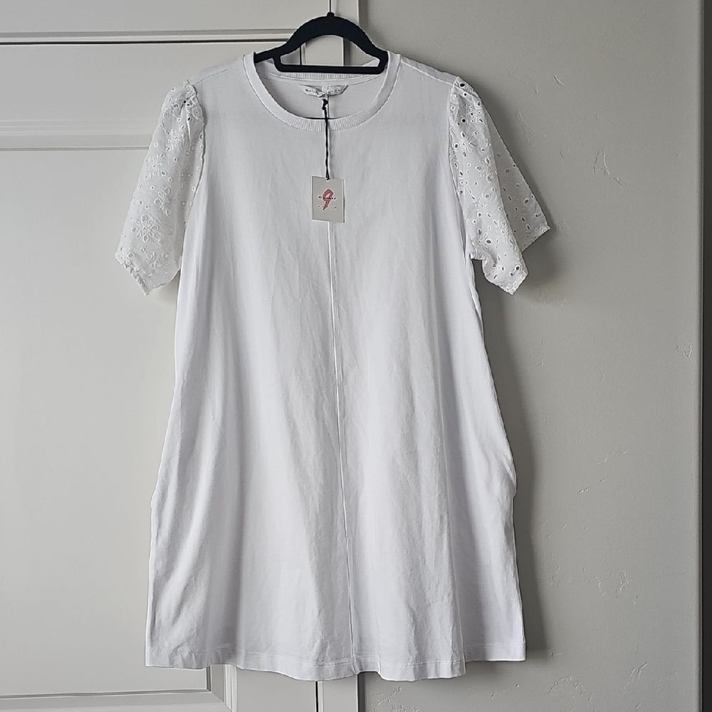 The Nines By HATCH White Cotyon Shirt Maternity Dress - New With Tag